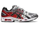 ASICS Men's GEL-Nimbus 9 - Sportstyle Sneakers - Pure Silver/Classic Red 14