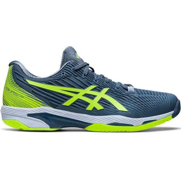 ASICS Men Shoes Solution Speed FF 2 Tennis Shoes - Steel Blue/Hazard Green 9.5