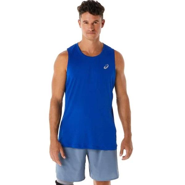 ASICS Mens Silver Singlet, 2XL / Blue