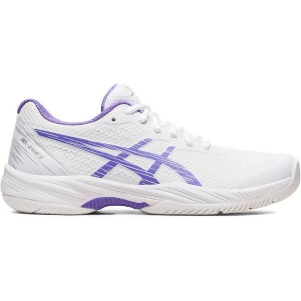 ASICS Women's Gel-Game 9 - Netball Shoes - White/Amethyst 10.5