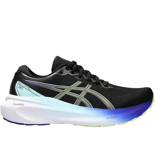ASICS Women's GEL-Kayano 30 (D Wide) - Running Shoes - Black/Glow Yellow 12
