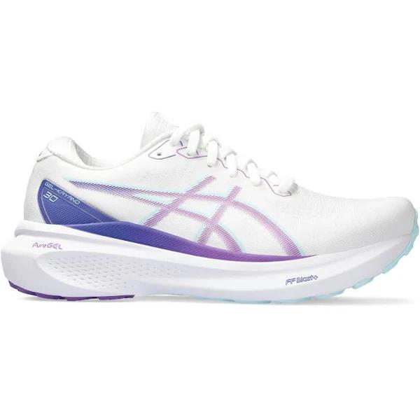 ASICS Women's Gel-Kayano 30 - Running Shoes - White/Cyber Grape 5