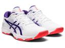 ASICS Women's Gel-Netburner Academy 9 - Netball Shoes - White/Gentry Purple 12