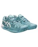 ASICS Women's Gel Resolution 8 Clay - Smoke Blue/White [Size: US -7.5]