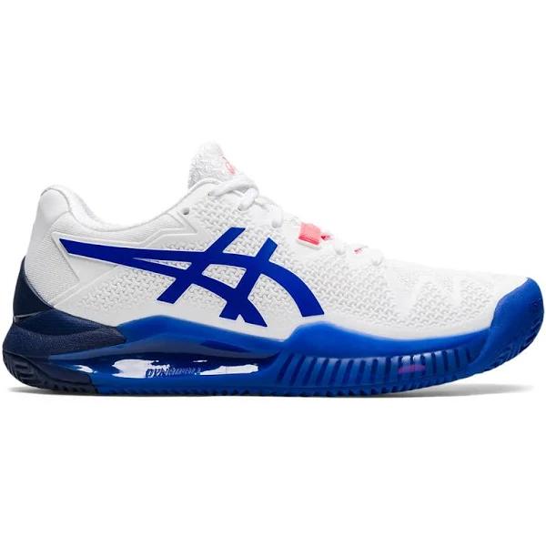 ASICS Women's Gel Resolution 8 Clay White/Blue [Size: US 5]