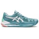 ASICS Women's Gel-Resolution 8 (Herringbone) - Smoke Blue/White 5.5