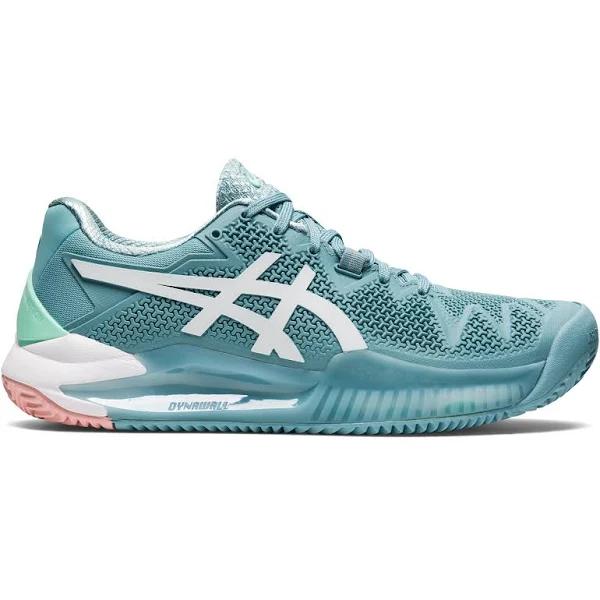 ASICS Women's Gel-Resolution 8 (Herringbone) - Smoke Blue/White 5.5