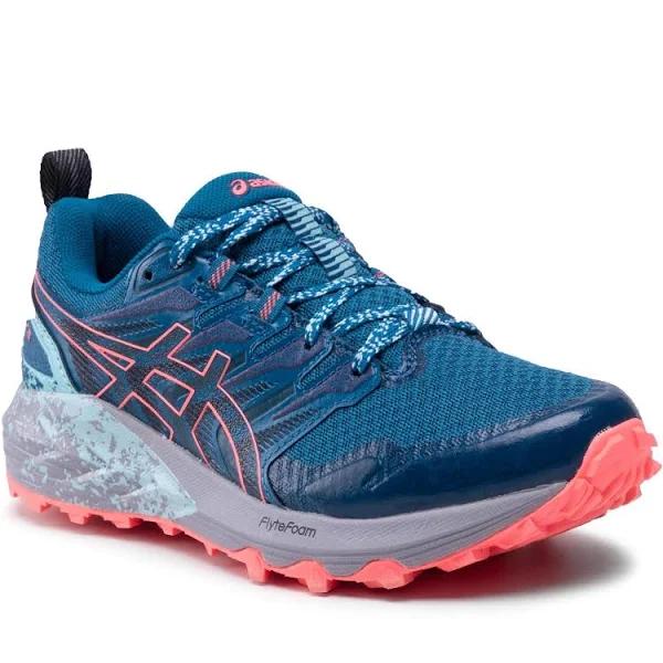 ASICS Women's GEL-Trabuco Terra - Trail Running Shoes - Deep Sea Teal/Blazing Coral 9