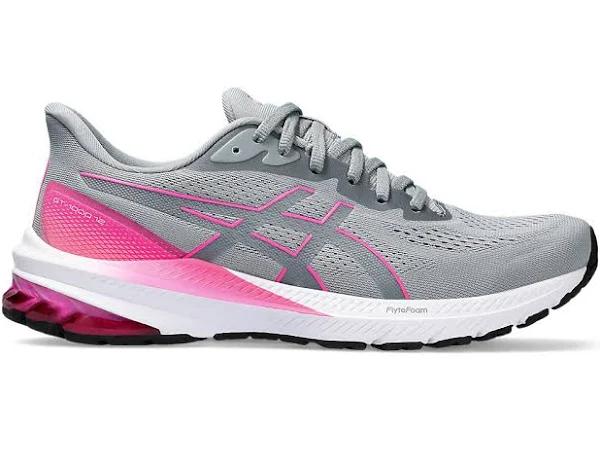 ASICS Women's GT-1000 12 (D Wide) - Running Shoes - Sheet Rock/Hot Pink 7.5