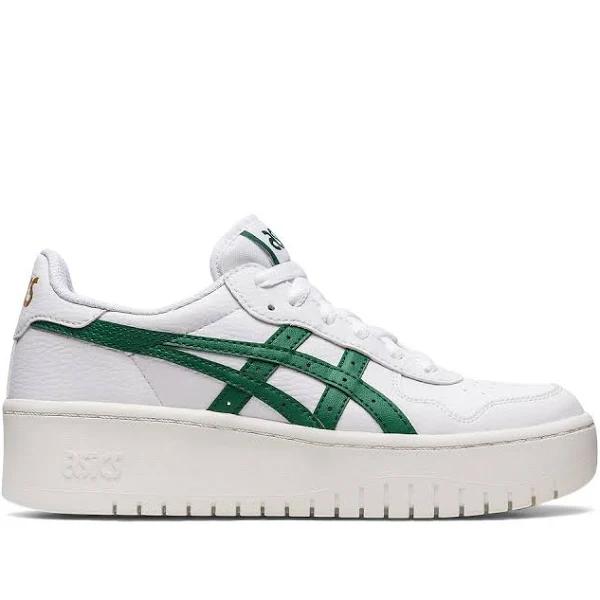 ASICS Women's Japan S Platform - Sportstyle Sneakers - White/Shamrock Green 10