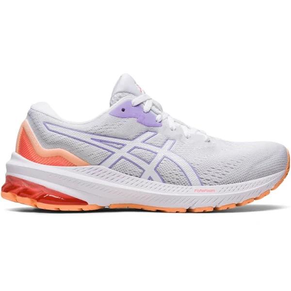 ASICS Women's Running Shoe White & Digital Violet GT-1000 11 Running Shoe 8 B