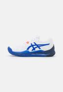 ASICS Womens Gel Resolution 8 Clay Tennis Shoes - White/Lapis Luzili Blue, 6.5