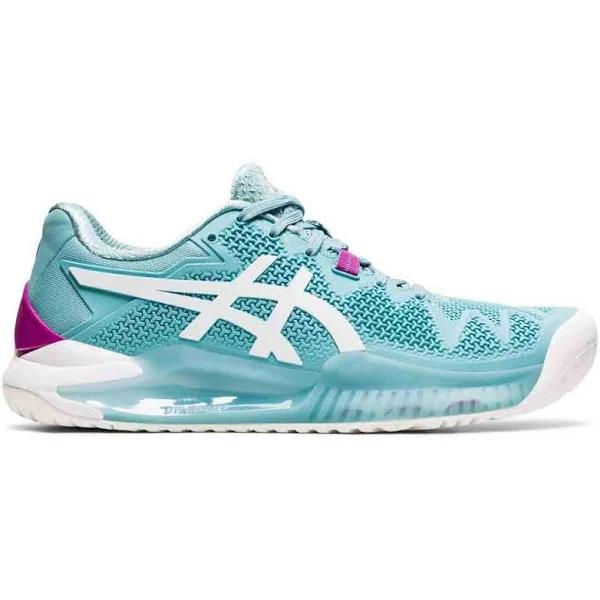 ASICS Womens Gel Resolution 8 Tennis Shoes - Smoke Blue/White, 10.5