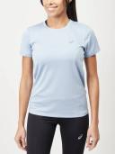 ASICS Womens Silver Short Sleeve Top, M / Blue