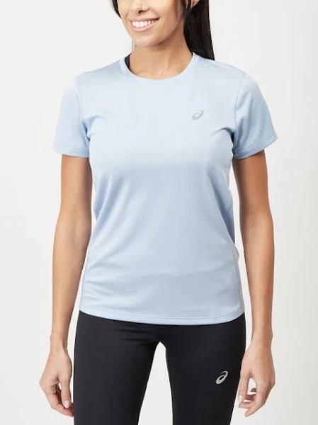 ASICS Womens Silver Short Sleeve Top, M / Blue