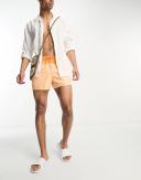 ASOS Design Colorblock Short Swim Trunks Orange