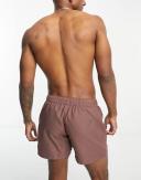 ASOS Design Short Length Swim Shorts in Brown