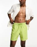ASOS Design Swim Shorts in Mid Length in Light Green