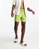 ASOS Design Swim Shorts in Mid Length in Light Green