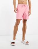 ASOS Design Swim Shorts in Mid Length in Pink