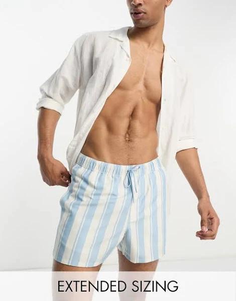 ASOS Design Swim Shorts in Short Length in Blue
