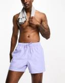 ASOS Design Swim Shorts in Short Length in lilac-Purple