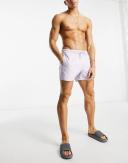 ASOS Design Swim Shorts in Short Length in lilac-Purple