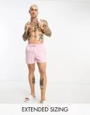 ASOS Design Swim Shorts in Short Length in Pink