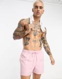 ASOS Design Swim Shorts in Short Length in Pink