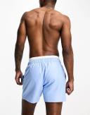 ASOS Design Swim Shorts in Short Length with Double Waistband in Blue