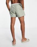 ASOS Design Swim Shorts in Short Length With Double Waistband in Light Green