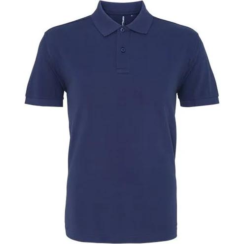 Asquith & Fox Mens Plain Short Sleeve Polo Shirt Denim Mens Polo Shirt