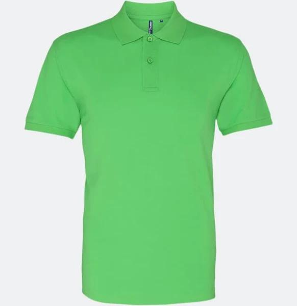 Asquith & Fox Mens Plain Short Sleeve Polo Shirt Lime Mens Polo Shirt