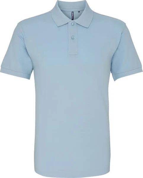 Asquith & Fox Mens Plain Short Sleeve Polo Shirt Sky Mens Polo Shirt