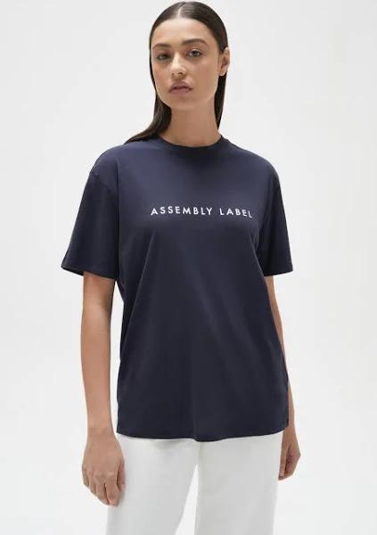 Assembly Label Everyday Organic Logo Tee True Navy/White | Coyote Boutique 12