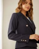 Atmos&Here - Women's Blue Blazers - Sabira Double Breasted Jacket - Size 8 at The Iconic