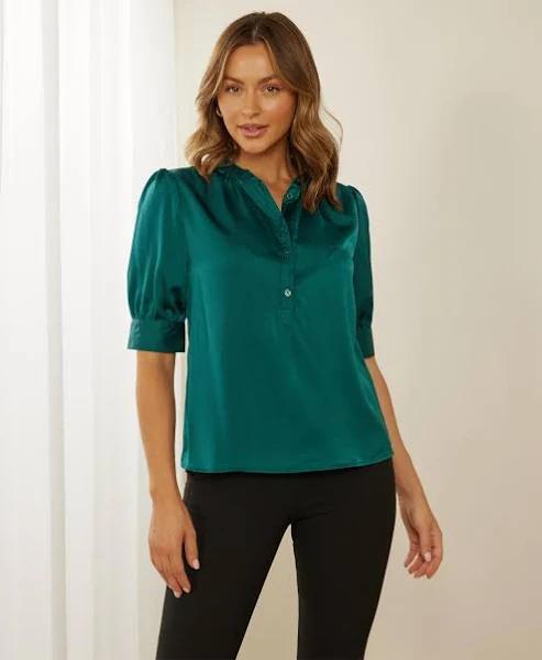Atmos&Here - Women's Green Shirts & Blouses - Ardley Top - Size 10 at The Iconic