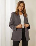 Atmos&Here - Women's Grey Blazers - Lina Oversized Blazer - Size 16 at The Iconic