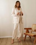 Atmos&Here - Women's Neutrals Blazers - Aubrielle Satin Blazer - Size 12 at The Iconic