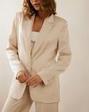 Atmos&Here - Women's Neutrals Blazers - Aubrielle Satin Blazer - Size 12 at The Iconic