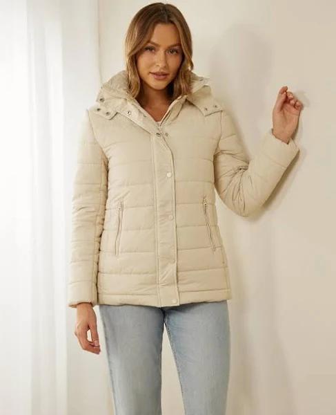 Atmos&Here - Women's Neutrals Puffer Jackets - Alpine Puffer Jacket - Size 8 at The Iconic