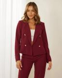 Atmos&Here - Women's Red Blazers - Sabira Double Breasted Jacket - Size 10 at The Iconic