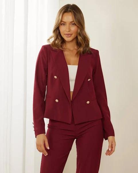 Atmos&Here - Women's Red Blazers - Sabira Double Breasted Jacket - Size 10 at The Iconic