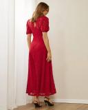 Atmos&Here - Women's Red Maxi Dresses - Jaimie Lace Maxi Dress - Size 14 at The Iconic