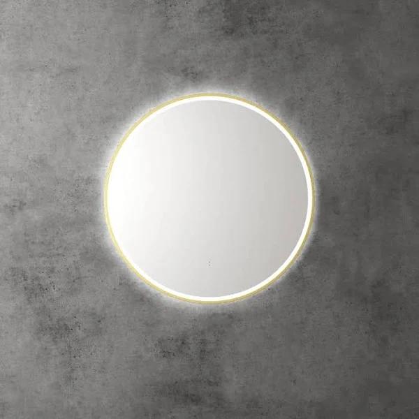 Aulic Windsor Brushed Gold Touchless Round 700 LED Mirror - Three Dimmable Colours