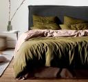 Aura Halo Organic Cotton Quilt Cover Range Khaki - Super King / Green