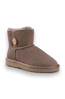 AUS Wooli UGG Cabarita Short Sheepskin Button Boot - Light Grey