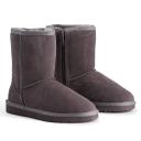AUS Wooli UGG Mid Calf Zip-Up Sheepskin Boot - Grey