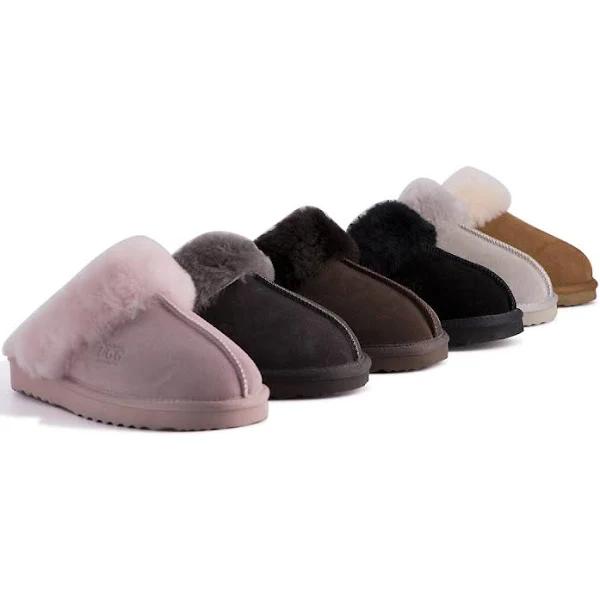 AUS Wooli UGG Sydney Unisex Sheepskin Wool Slippers - Grey