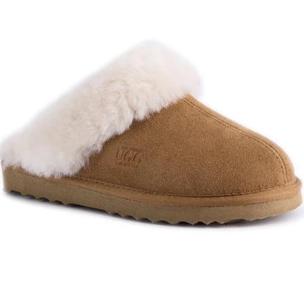 AUS Wooli UGG Sydney Unisex Sheepskin Wool Slippers - Tan